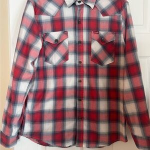 Wrangler Red and White Checkered Men's Shirt